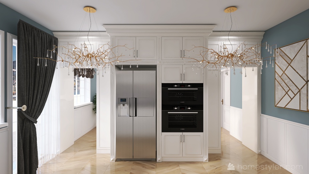 Salone Stile Americano Cucina 3 3d design renderings