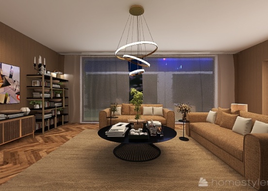 Gold cozy apartment Design Rendering