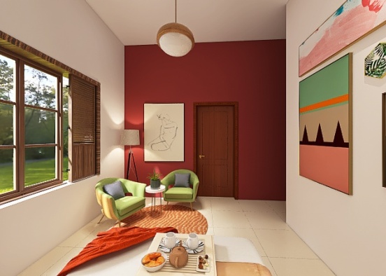 Projeto Thiago e Kênia Quarto e Home Office Design Rendering