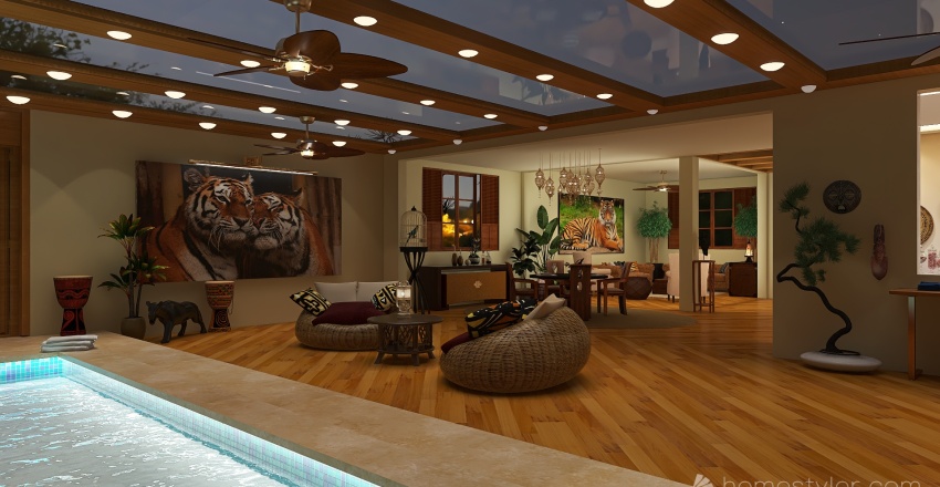 Pool Lounge 3d design renderings