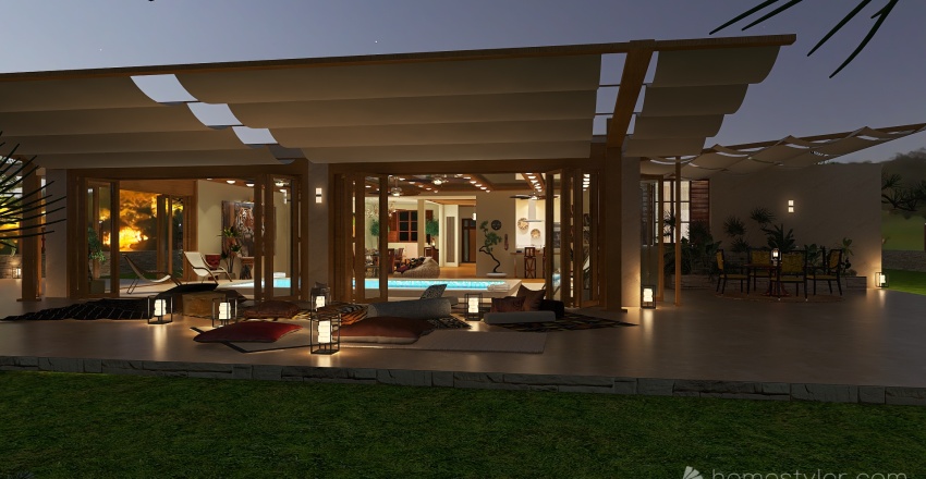 #T-ShapedContest -Vacation Home 3d design renderings