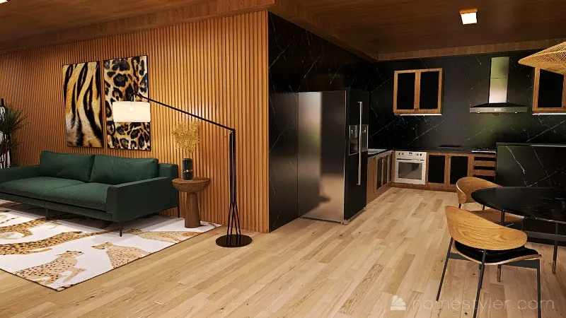 #T-ShapedContest - 2 floors house tiger 3d design renderings