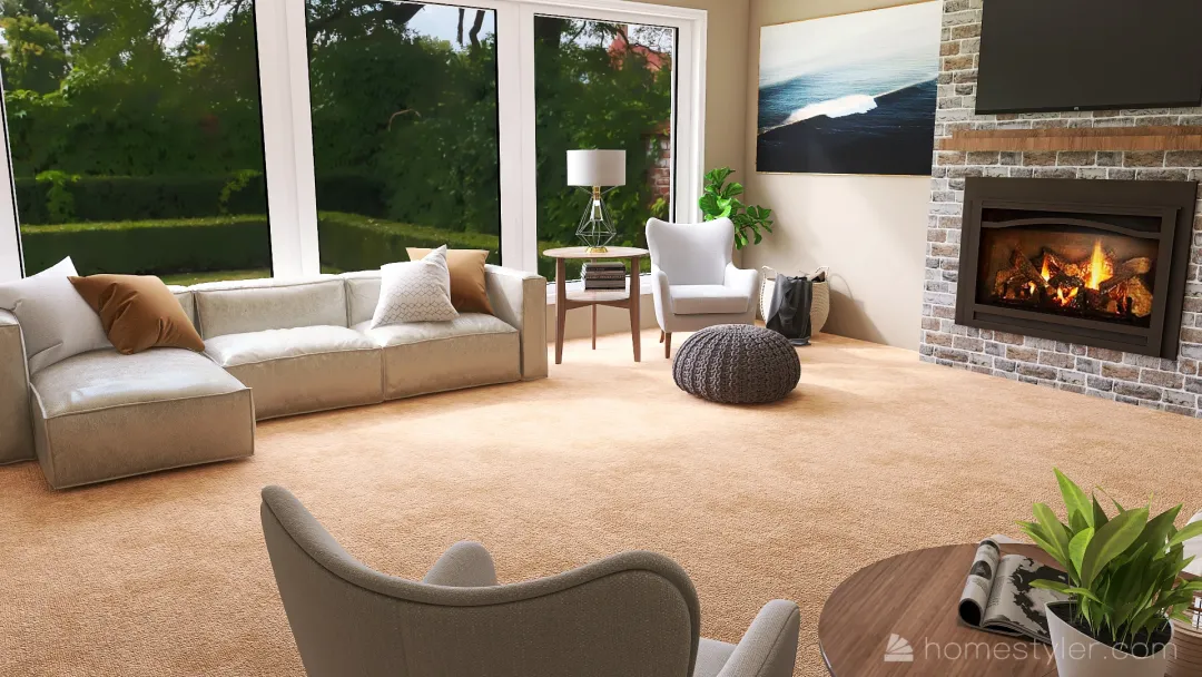 Our Living Room 3d design renderings