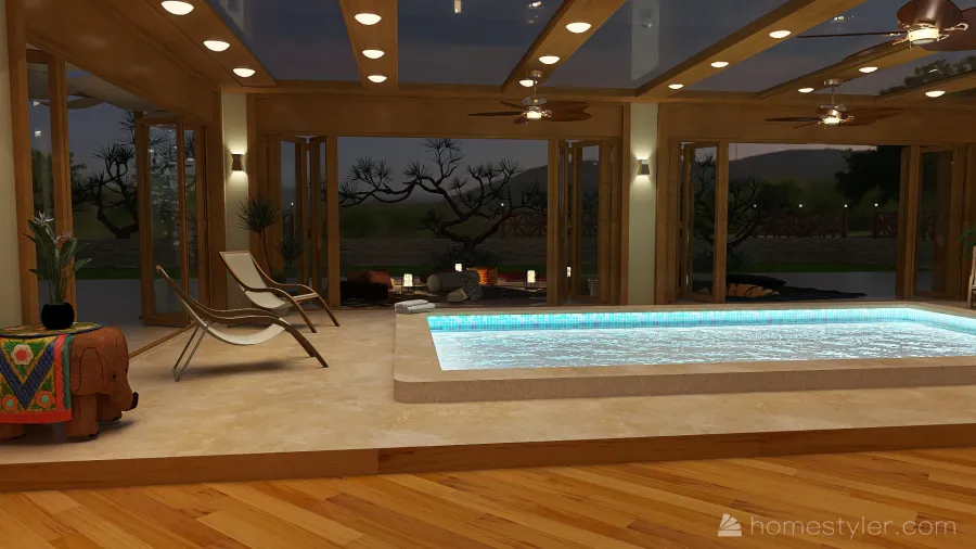 Pool Lounge 3d design renderings