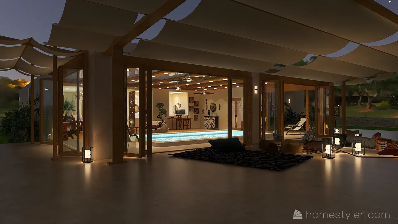 #T-ShapedContest -Vacation Home 3d design renderings