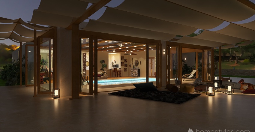 #T-ShapedContest -Vacation Home 3d design renderings