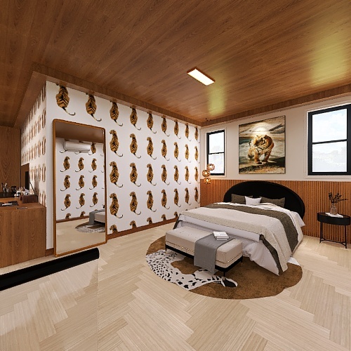 #T-ShapedContest - 2 floors house tiger 3d design renderings