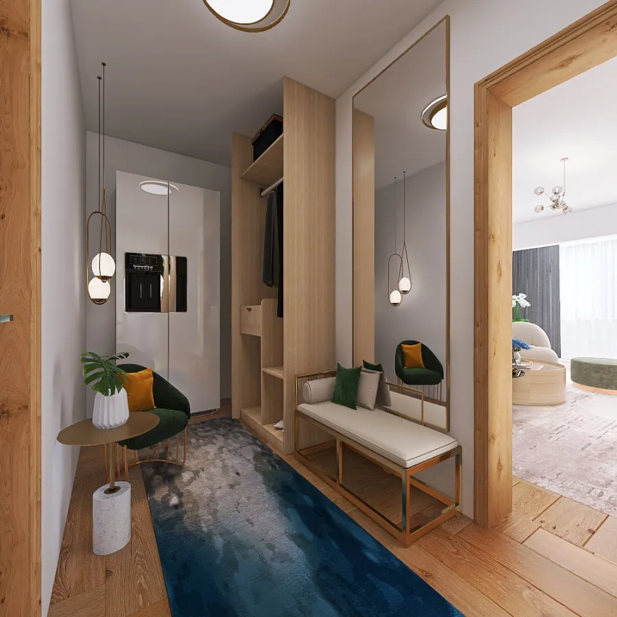 Ap.17. Kitchen & Hallway 3d design renderings