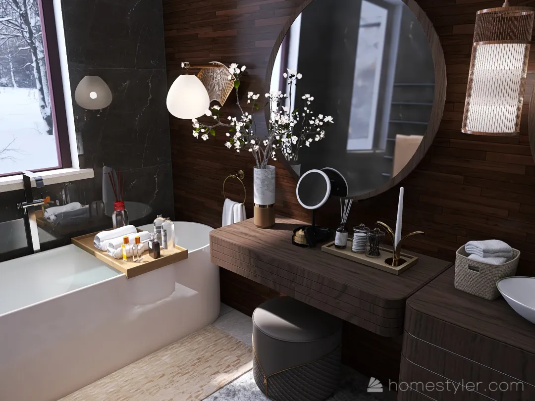bathroom vila in Amsterdam 3d design renderings
