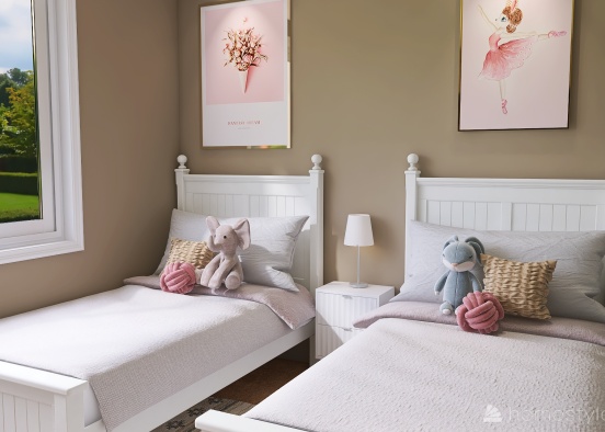 Maggie's and Stella's Room Design Rendering