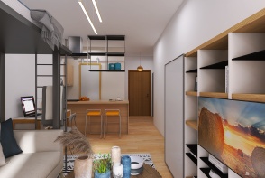 small apartment at Volos City Center_version II Design Rendering
