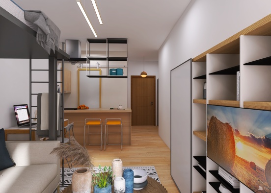 small apartment at Volos City Center_version II Design Rendering