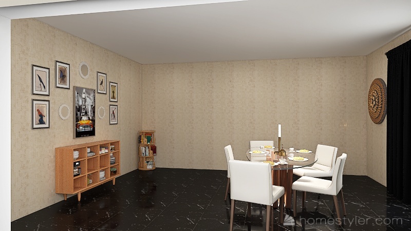 Living Room and kitchen 3d design renderings