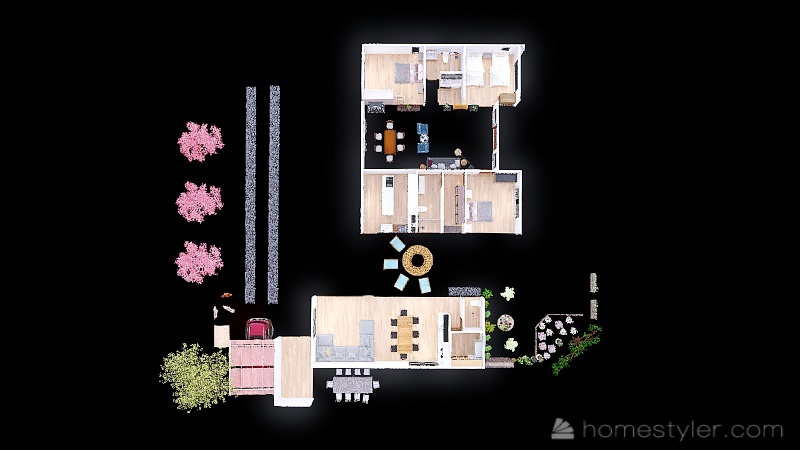 casa carola entera con kincho y jardin 3d design renderings