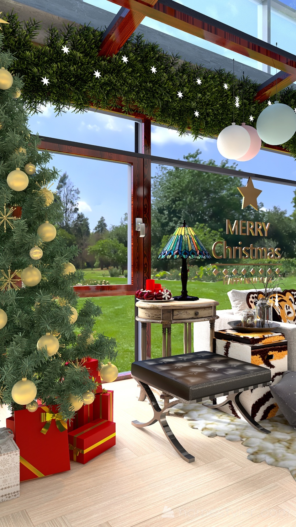 #T-New Year 2022 Tiger-Country house 3d design renderings