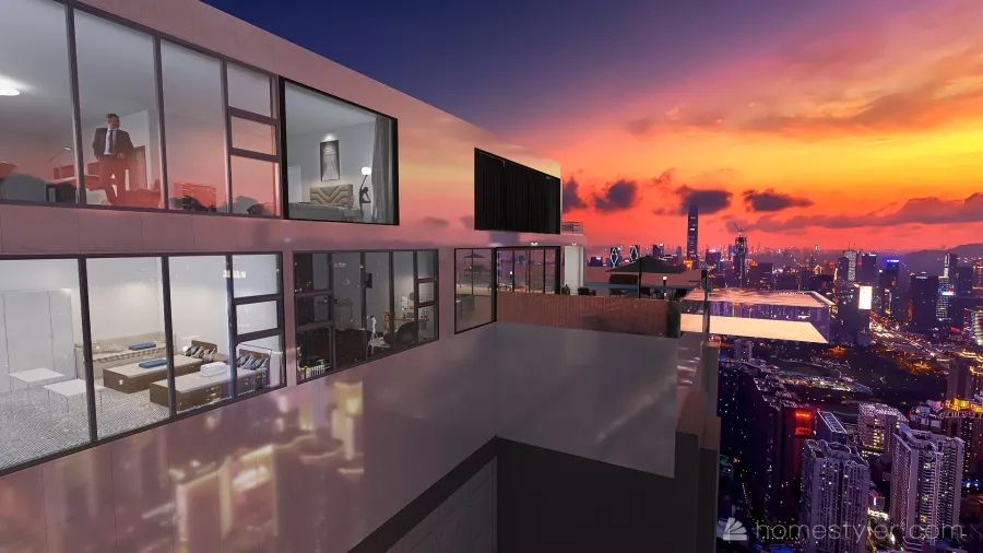 Penthouse on 5th and Hill 3d design renderings
