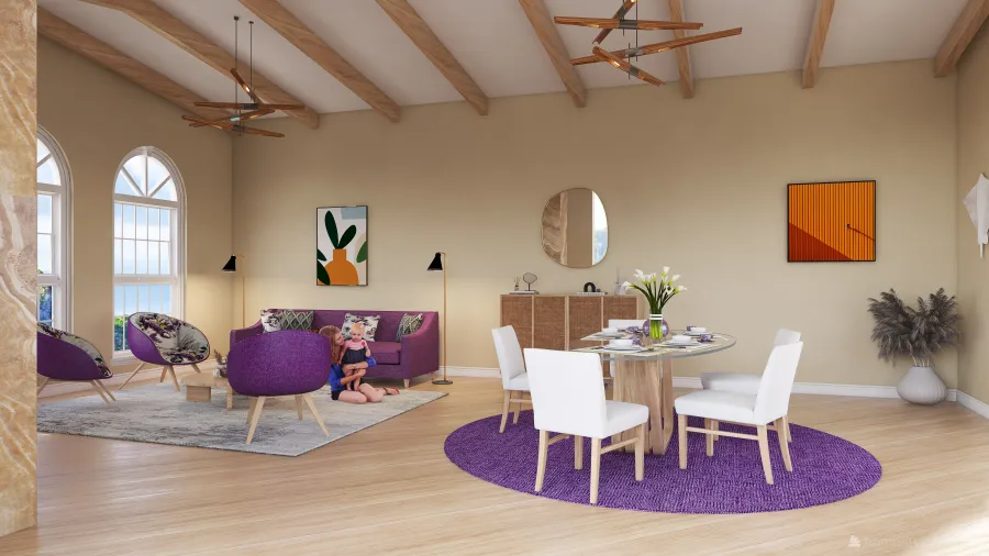 #Very Peri Contest #Video #Contemporary #Residential #50 - 100 sqm 3d design renderings