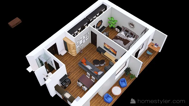 Планировка квартира 2х комнатная 3d design renderings