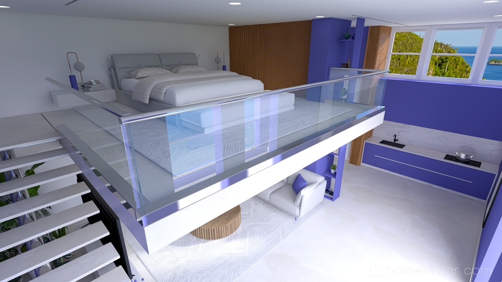 Geometric n modern Hotel Room 3d design renderings