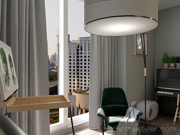 Arthouse Scandinavian bedroom 3d design renderings
