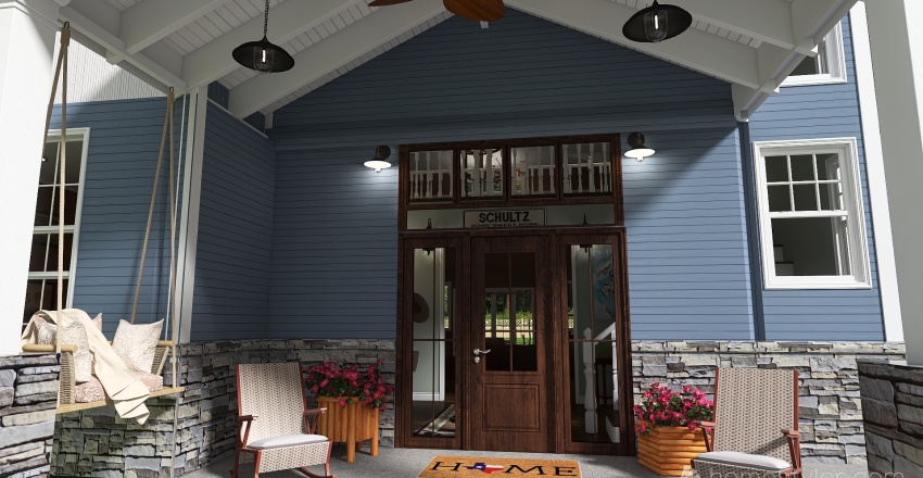 Farmhouse Craftsman Style House 3d design renderings