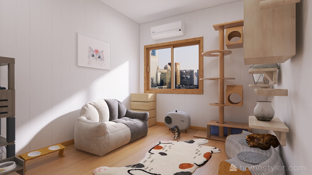 cat's room 3d design renderings