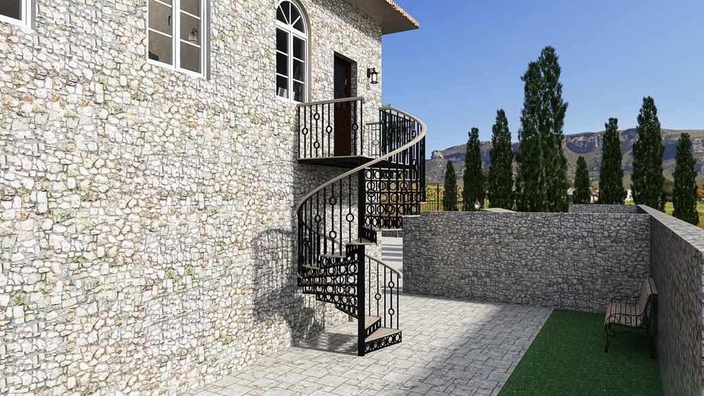 VILLA with GARDEN 3d design renderings