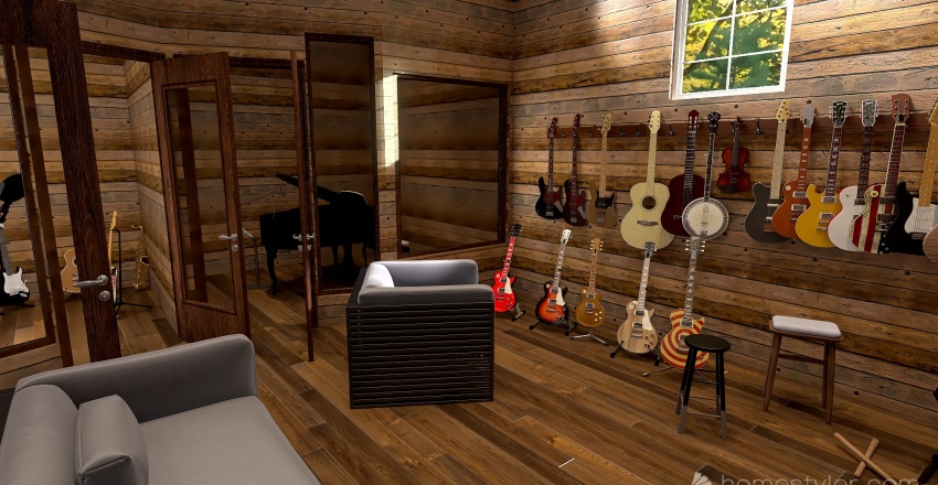 Farmhouse Music Studio 3d design renderings