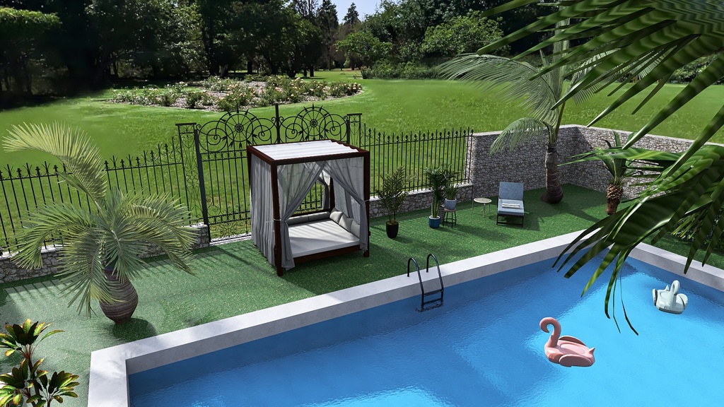VILLA with GARDEN 3d design renderings