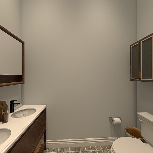 Farmhouse Guest Bathroom 3d design renderings