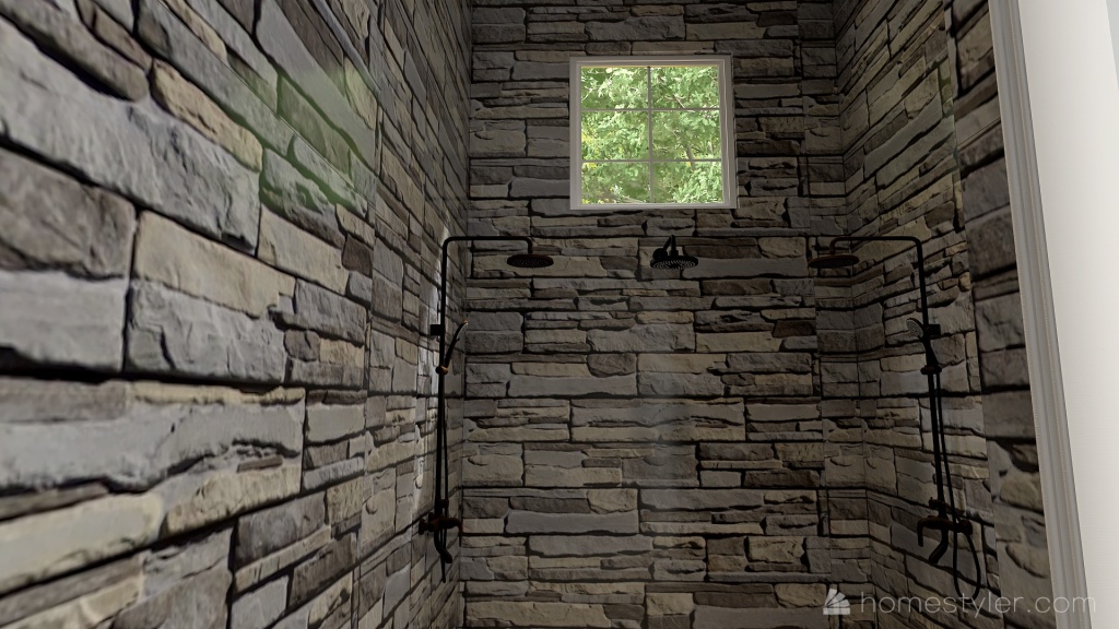 Farmhouse Walk-in Shower 3d design renderings