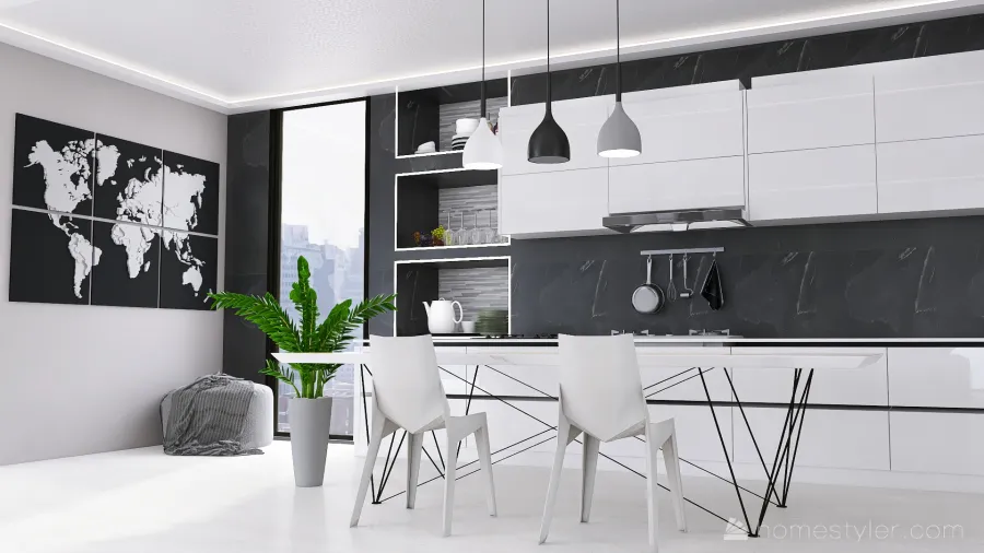 #VeryPeriContest- Black and White Luxury 3d design renderings
