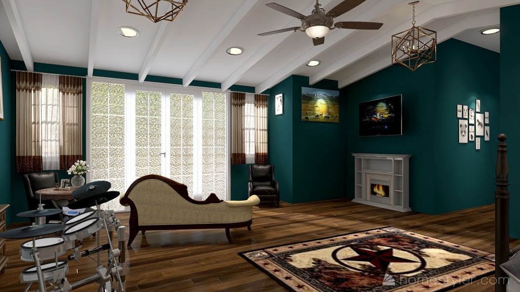 Farmhouse Master Bedroom 3d design renderings