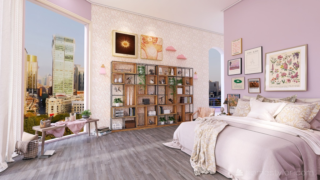 bedroom and living room 3d design renderings