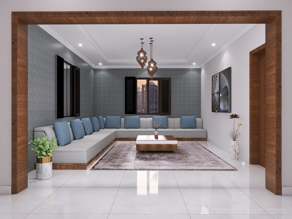 moroccan seating area 3d design renderings
