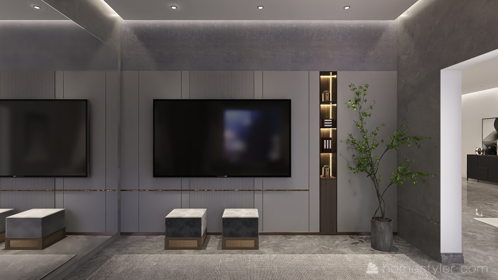 TV Room 3d design renderings
