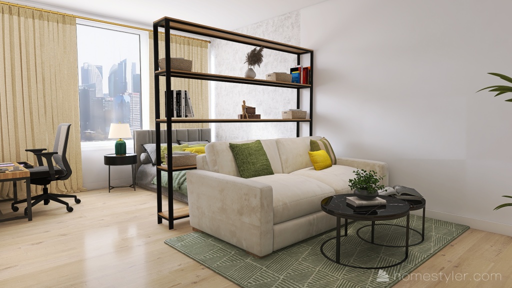 Bedroom-living room I Спальня-гостиная для Дмитрия 3d design renderings