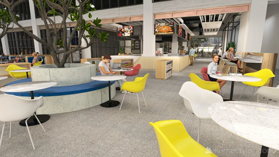UNIVERSITY CAFE 3d design renderings