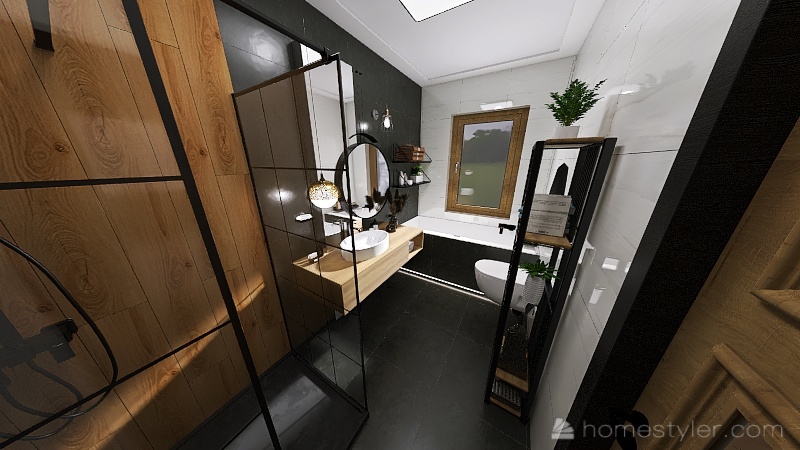 #industrial #bathroom #industrialbathroom #antracyt #wood 3d design renderings