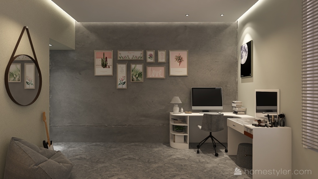 Teen's Bedroom 3d design renderings
