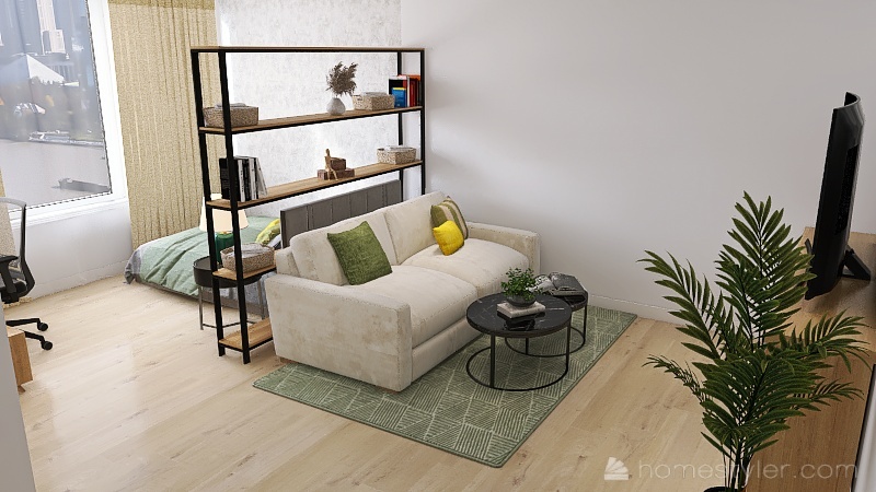 Bedroom-living room I Спальня-гостиная для Дмитрия 3d design renderings