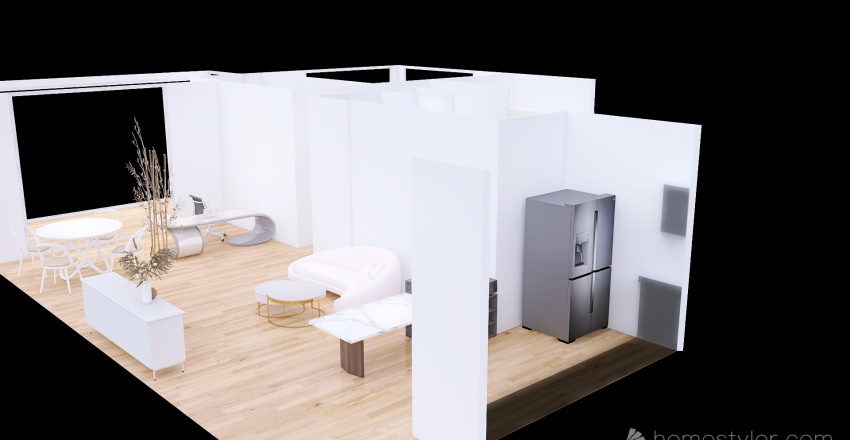 Miami - 1bdrm with office space 3d design renderings