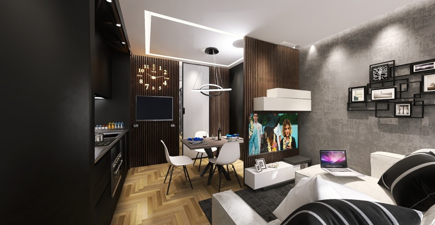 living e cucina 3d design renderings