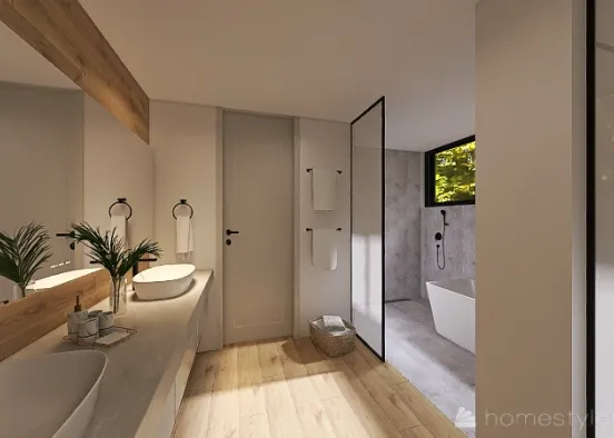 Baño Principal - Polo 16 - Gray/Wood Design Rendering