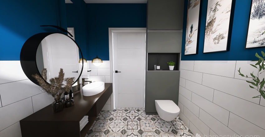 łazienka duża - pomysł 2 3d design renderings