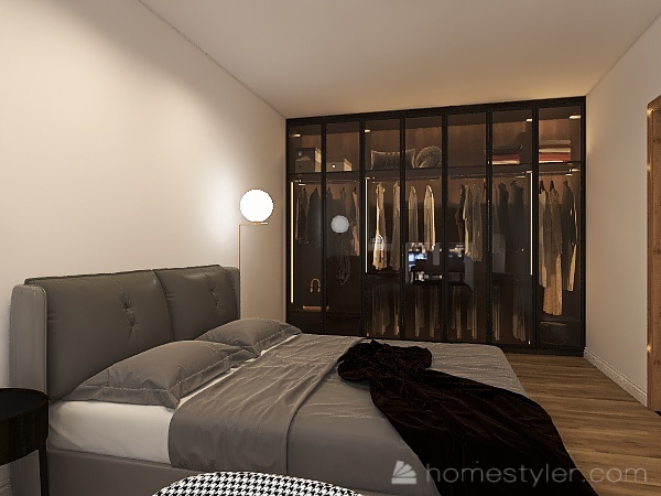 small studio with separate bedroom 3d design renderings