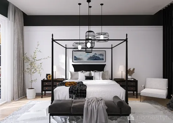 Monochromatic Bedroom (2) Design Rendering