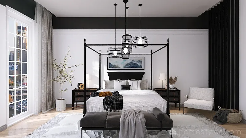 Monochromatic Bedroom (2) 3d design renderings
