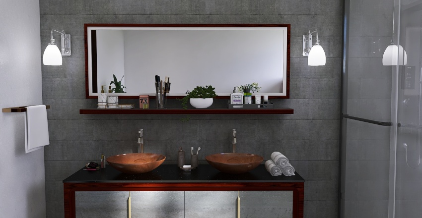 Costal Master Bathroom 3d design renderings