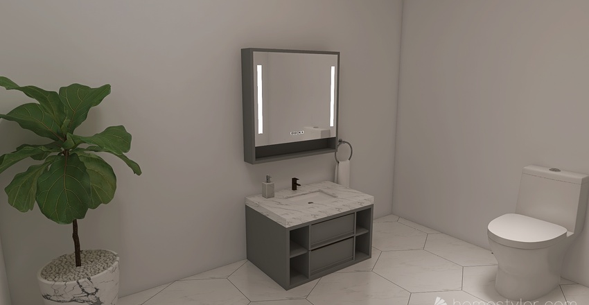 Girls Bathroom 3d design renderings